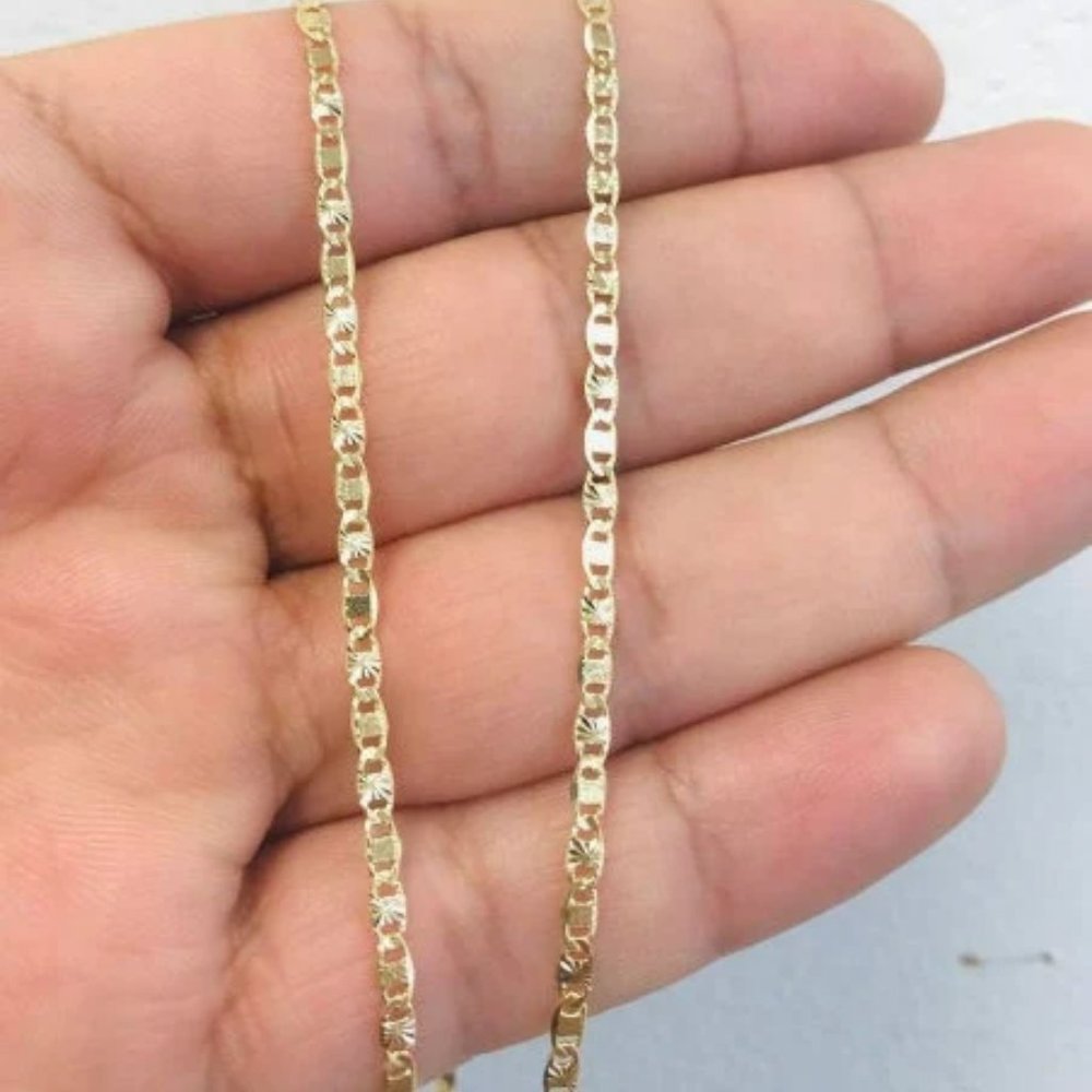 14K Gold Filled Valentino Chain Necklace for Kids Ladies Girls Boys Cadenas 16"